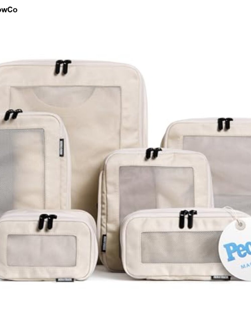 Compression Packing Cubes for Travel, Set of 6, Nylon Twill